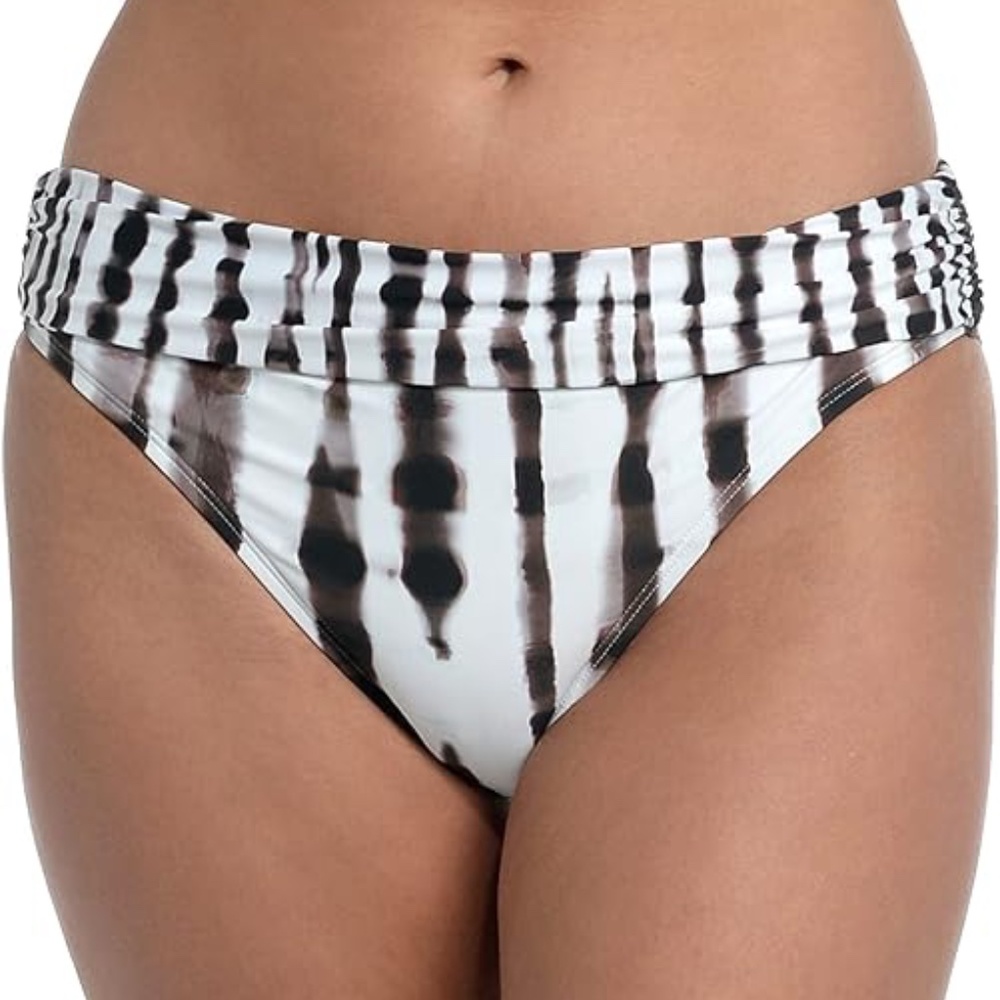 La Blanca NWT Hipster Java Tie Dyed Shirred Band Bikini Bottom Size 4